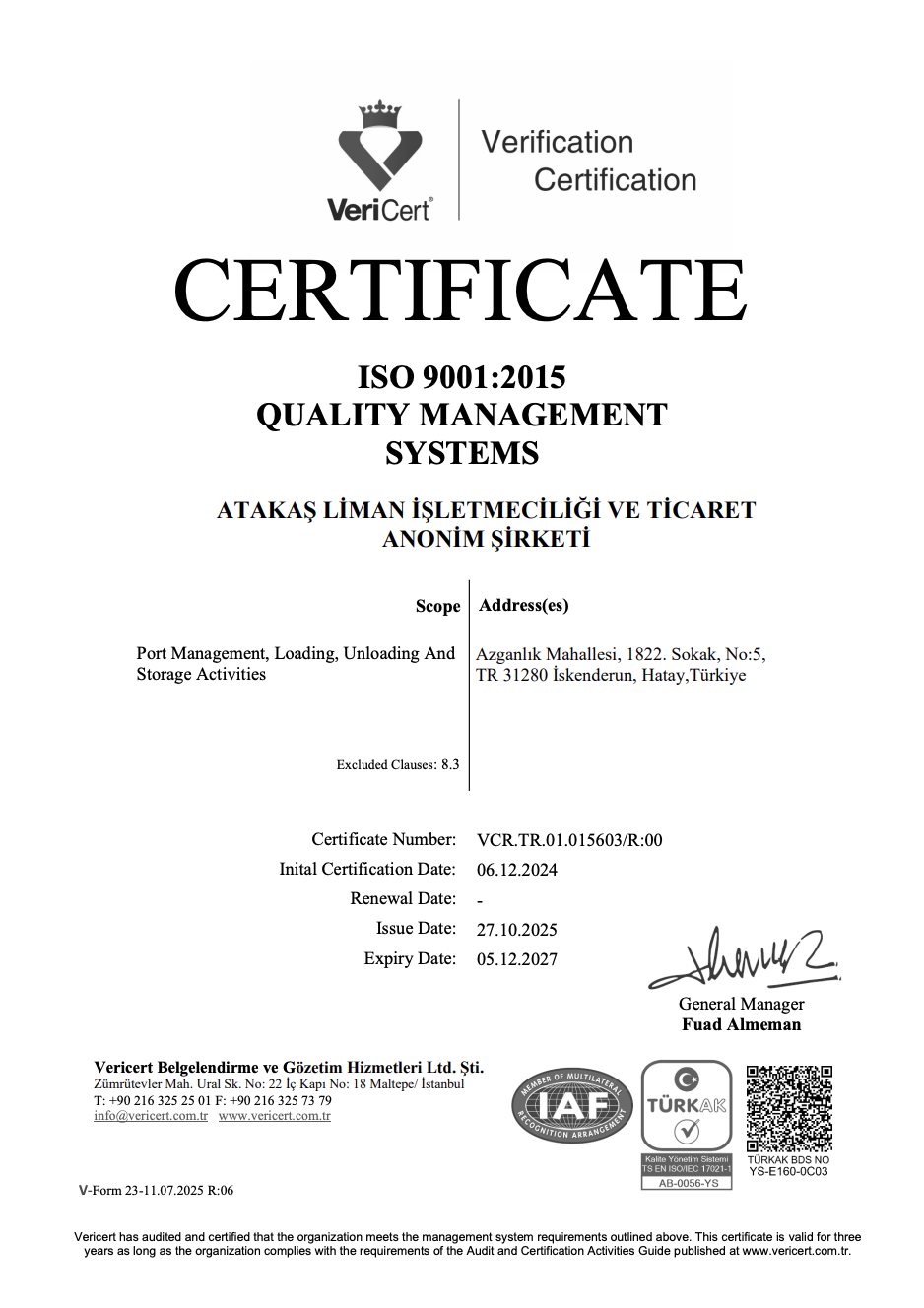 ISO 9001 TURKAK
